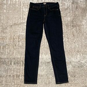 J Crew Dark Wash Skinny Jeans Sz 27/30 Mid Rise Stretch